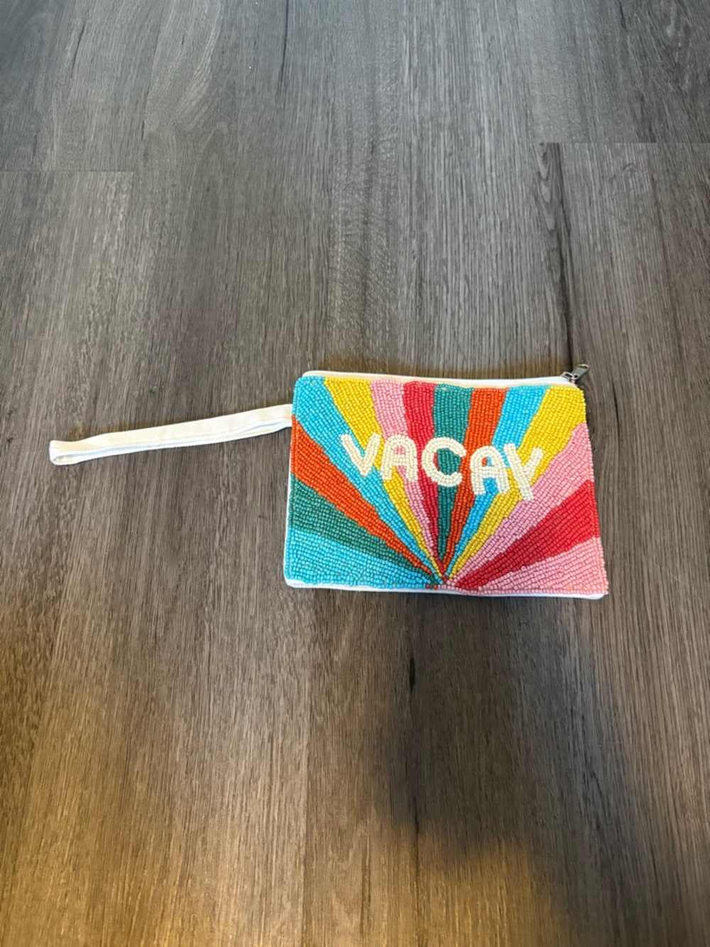 NWOT VACAY Multicolor Beaded Wristlet Clutch